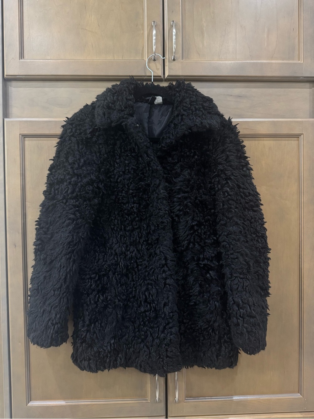 H&M Black Teddy Faux Fur Coat - Picture 3 of 7